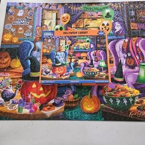 White Mountain "Halloween Library" 1,000 Piece Puzzle